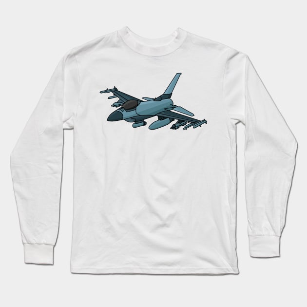 Military fighter jet plane cartoon Long Sleeve T-Shirt by Cartoons of fun